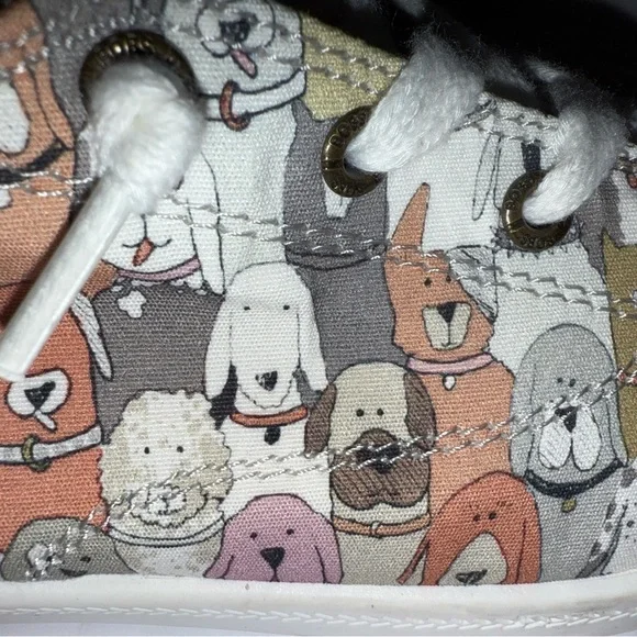 BOBS by Skechers Memory Foam Women’s Size 9.5 Multicolor Dog Pattern Sneakers - Picture 4 of 6
